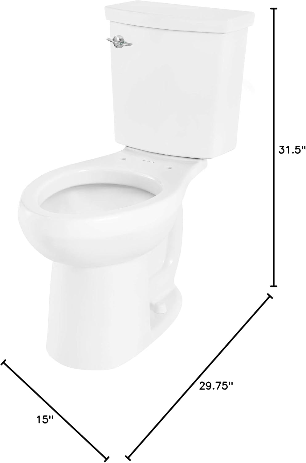 American Standard H2Option ADA Dual Flush Right Height Elongated Toilet - Left Hand Trip Lever