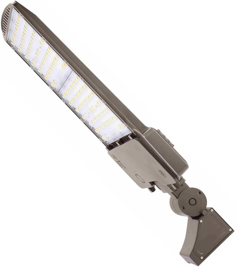 Parking Lot Lighting Watt & CCT Tunable 400W/360W/320W/300W 4000K/5000K, UL Listed, 347-480V 60000LM Industrial Grade, Outdoor LED Shoebox Area Lighting, Direct Arm Mount