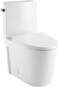 St. Tropez One-Piece 10' Rough-in 1.28 GPF Left Flush Elongated Toilet in Glossy White
