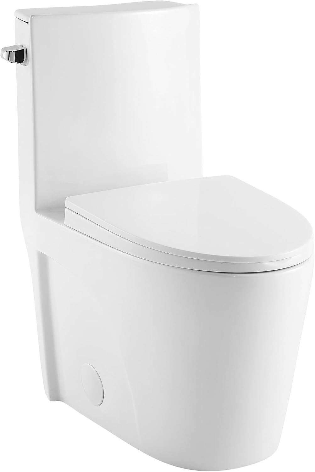 St. Tropez One-Piece 14' Rough-in 1.28 GPF Left Flush Elongated Toilet in Glossy White
