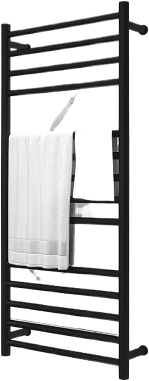 Heating Towel Rack Stainless Steel Bathroom Bathroom Rack 9006 Gold Black Heating Towel Bar(Black_220V)