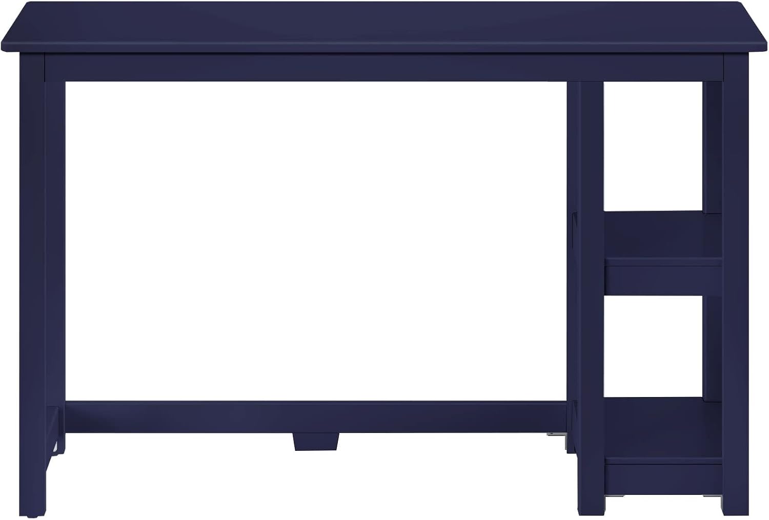 Max & Lily Solid Wood Desk With Shelves, 47 Inches, Blue