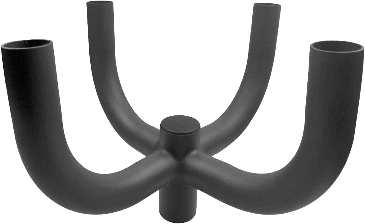Low Profile Quad Bullhorn Bracket with 4 Arms at 90° – 2-3/8' Tenon Adapter for Slip Fitter LED Shoebox, Parking Lot, Area & Street Lights, Heavy-Duty Galvanized Steel Pole Mount, Dark Bronze Finish