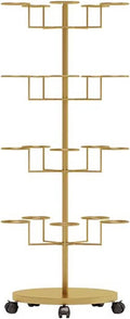 Hat Rack Display Stand Hat Display Rack Rotating Floor-standing Hat Stand Adjustable Hat Headwear Rack Baseball Cap Organizer with Wheels Metal Hat Storage Holders