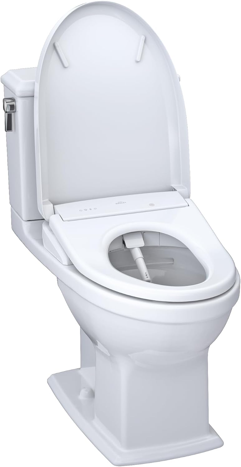 TOTO® WASHLET®+ Connelly® Two-Piece Elongated Dual Flush 1.28 and 0.9 GPF Toilet and Classic WASHLET S7A Classic Bidet Seat, Cotton White - MW4944734CEMFG#01