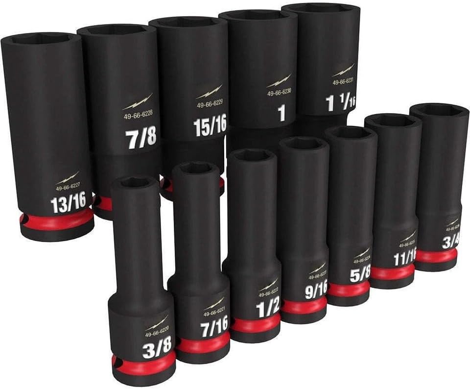 12PC 49-66-7011 for Milwaukee 1/2' Drive 6 Point Impact Socket Set - New