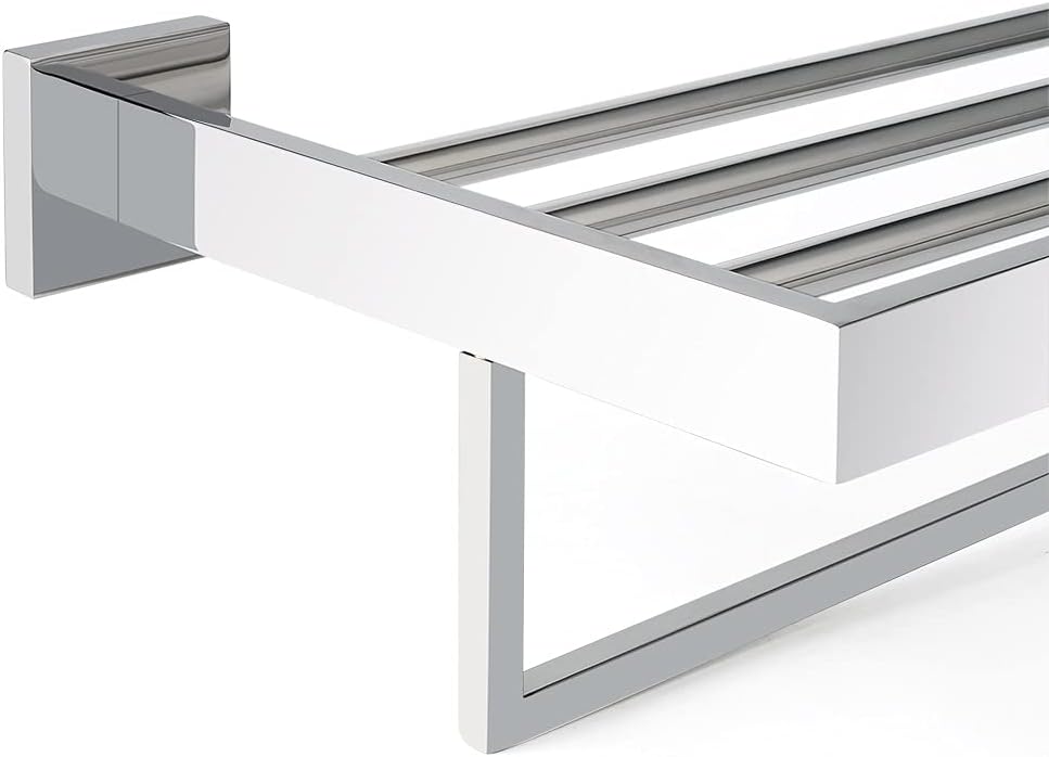 Towel holder Towel Racks Bathroom Towel Rack Wall Mounted Towel HolderSus Bathroom Towel RackTowel Holder Towel Shelf Hanger Wall Mount Towel Bar/Matte Black/a (Color : Matte Black)(Polished Chrome)
