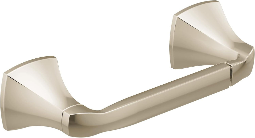 Moen Voss Pivoting Toilet Paper Holder YB5108NL, Double Robe Hook YB5103NL, 24-Inch Bathroom Towel Bar YB5124NL, and Hand Towel Ring YB5186NL, Polished Nickel