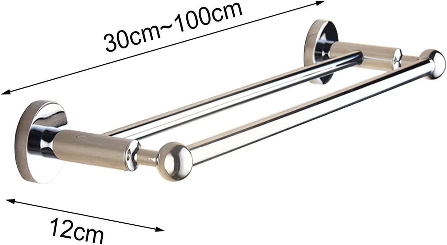 Towel Rails Towel Rails Wall Mounted Bath Towel Rack Wall Mounted Towel Rail Double Towel Bar Rod Stainless Steel Brushed Finish (Size : 30cm)