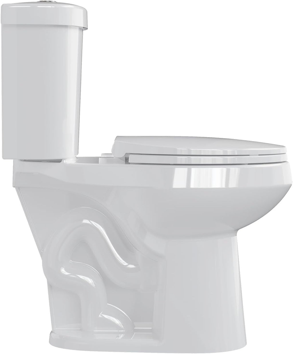 Two Piece Toilets Elongated, 19' ADA Comfort Height Toilet for Bathroom, 1.28 GPF Powerful Flush, 12 Inch Rough In