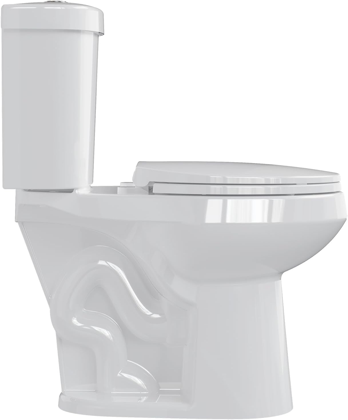 Two Piece Toilets Elongated, 19' ADA Comfort Height Toilet for Bathroom, 1.28 GPF Powerful Flush, 12 Inch Rough In