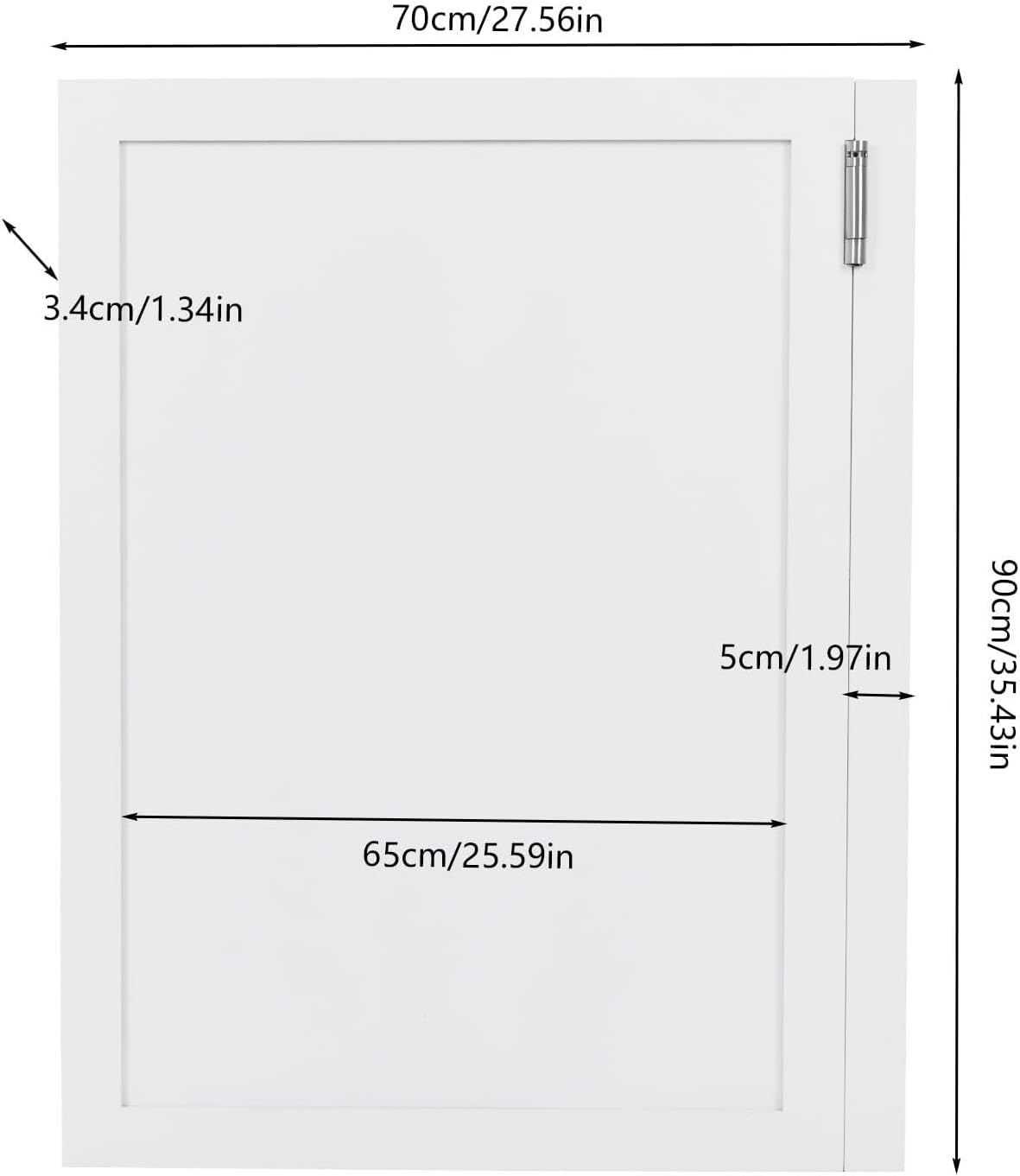 Swinging Doors Cafe Doors with 3 Hinges,Wood Swing Door Interior Saloon Half Partition Door for House Kitchen Shop Entrance Pub Porch(27.6x35.4in-White-2)