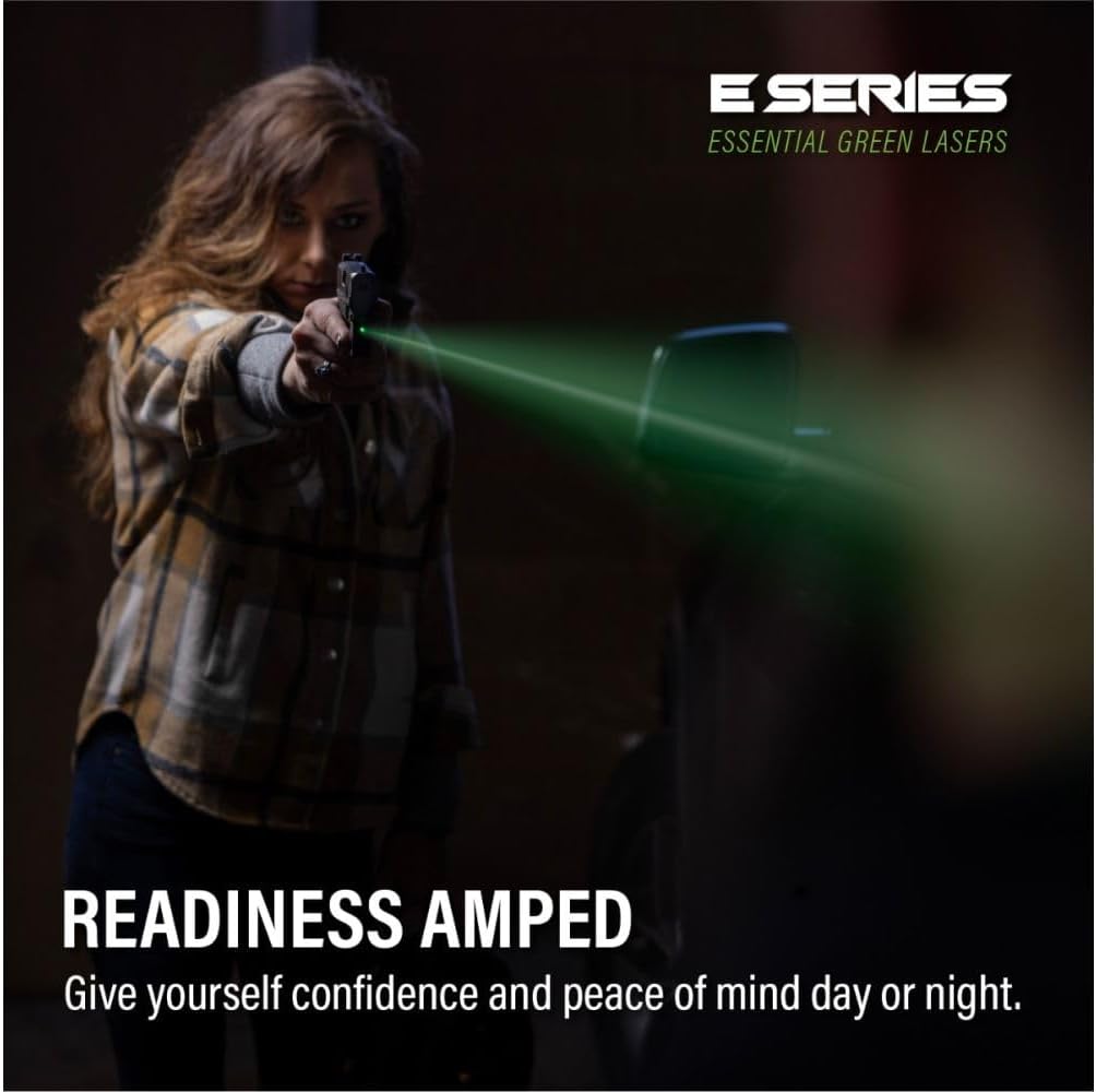 Viridian E Series Green Laser Sight, Custom Gun Fits, Railed or Non-Railed Pistols, Class 3R Green Laser Sight, 5mW Output