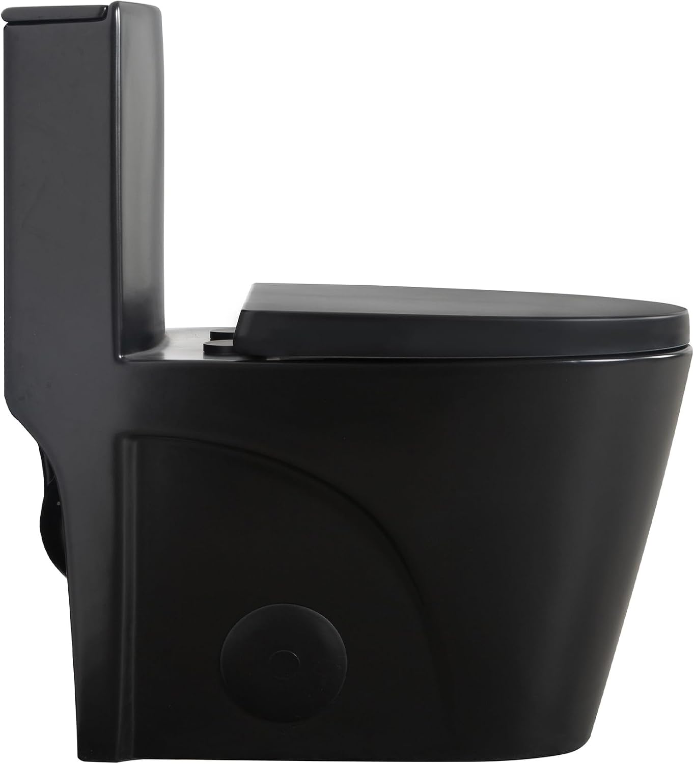 Dual Flush One Toilet, Water Saving Elongated Comfort Height Floor Mounted, Soft Close Seat, 1000 Gram Map Flushing SToilet, Matte Black GF 26T01 MB
