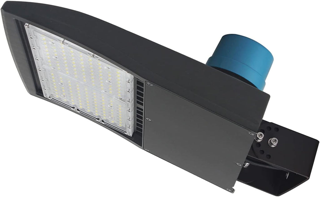 150W LED Parking Lot Light with Dusk to Dawn Photocell 21,000 LM (140lm/w) 5000K LED Shoebox Light Outdoor Street Area Lighting 100-277V (Yoke Mount)