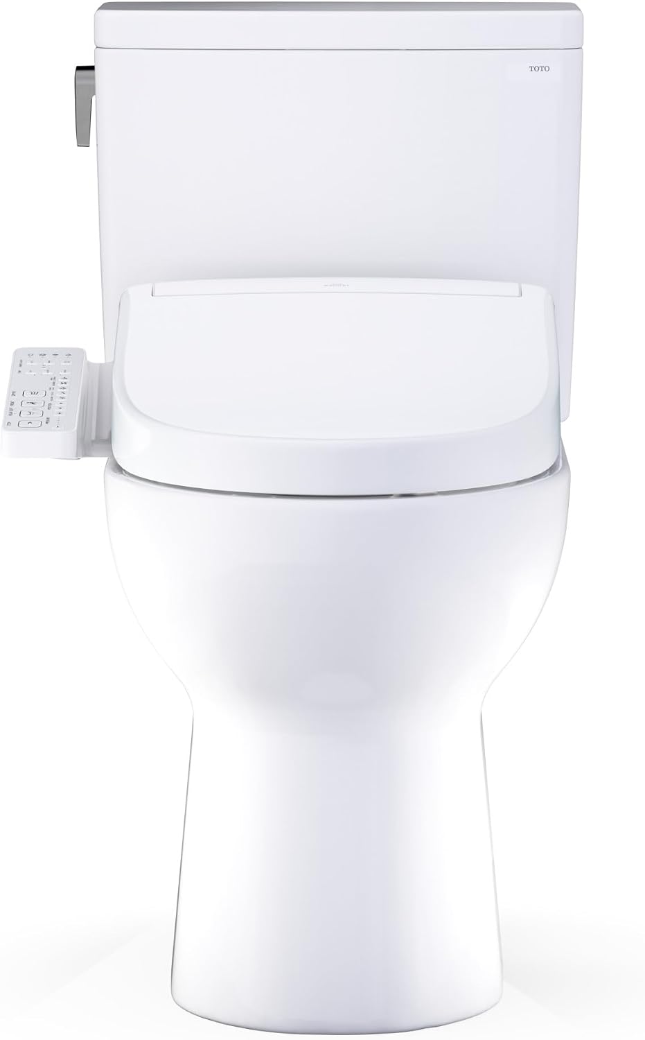 TOTO® Glaston™ WASHLET®+ S2 Two-Piece Elongated 1.0 GPF Universal Height Toilet with CEFIONTECT®, Cotton White - MW4723346CUFG#01
