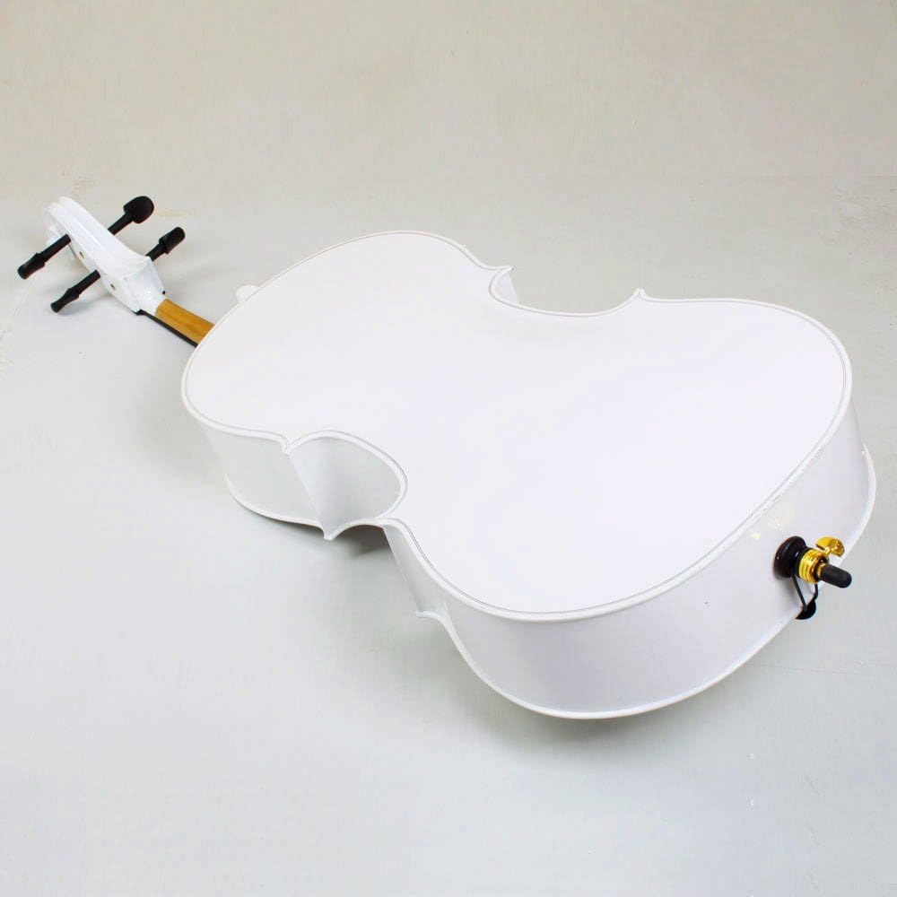 Student Cello,Solid Wood Cello Kit with Case, Bow & Rosin Bridge - Musical Instrument for Beginners Kids & Adults (4/4, White)