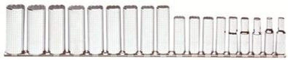 3/8' Drive 18 Piece Metric Deep Socket Set - 12 Point