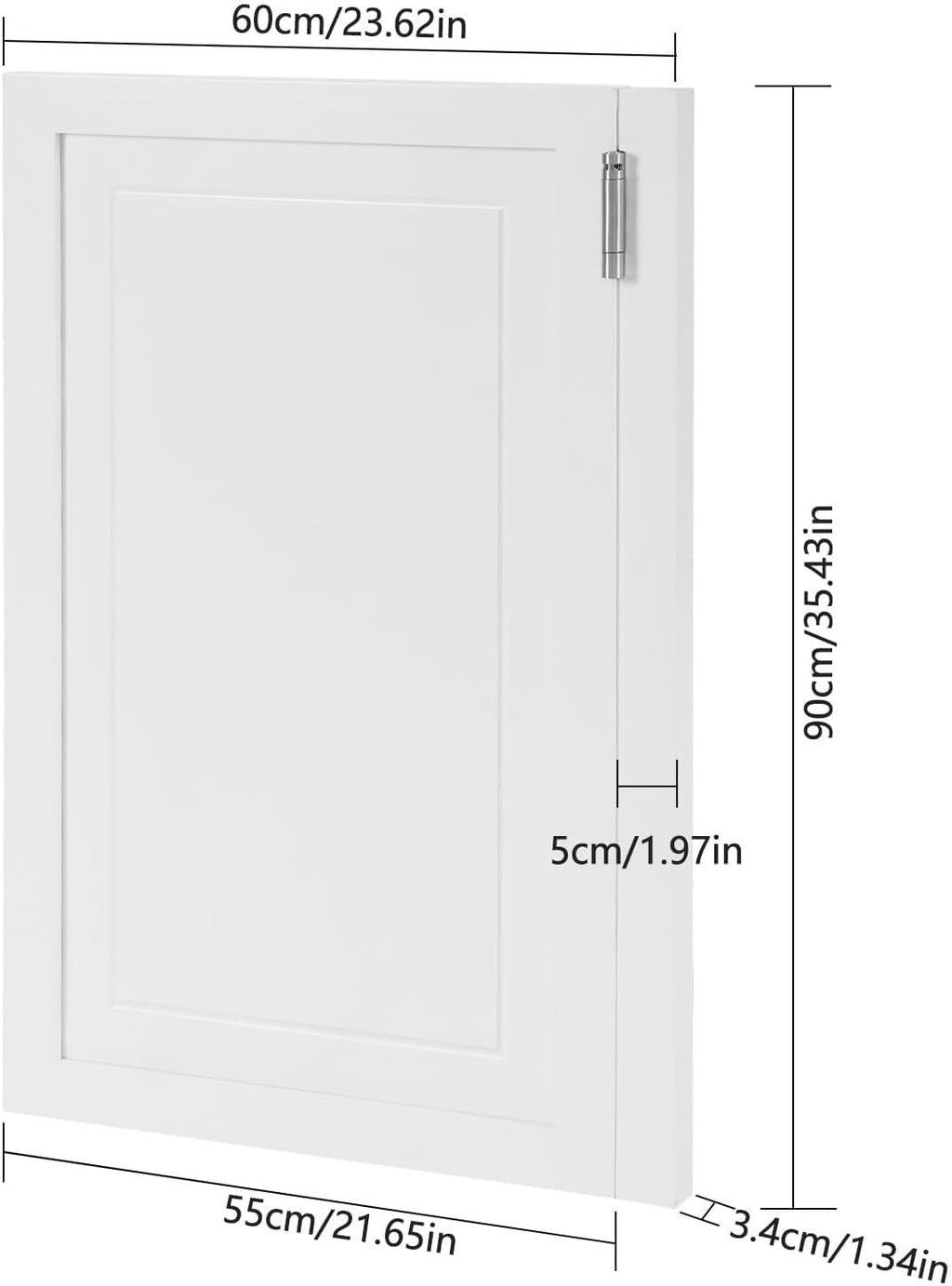 Cafe Swinging Doors,Wood Interior Saloon Half Partition Swing Door with 3 Hinges for House Kitchen Shop Entrance Pub Porch(23.6x35.4in-White-3)