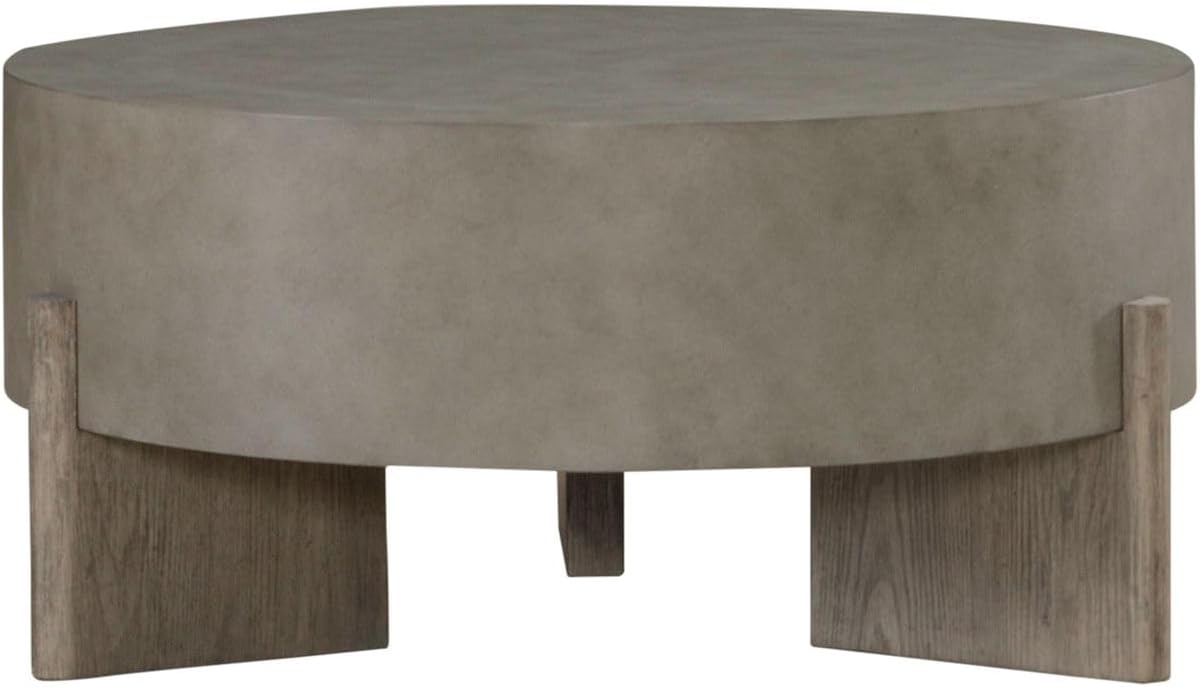 Liberty Furniture Affinity 3 Piece Set - Round Cocktail Table, 2 End Tables - Dusty Taupe Faux Concrete Tops