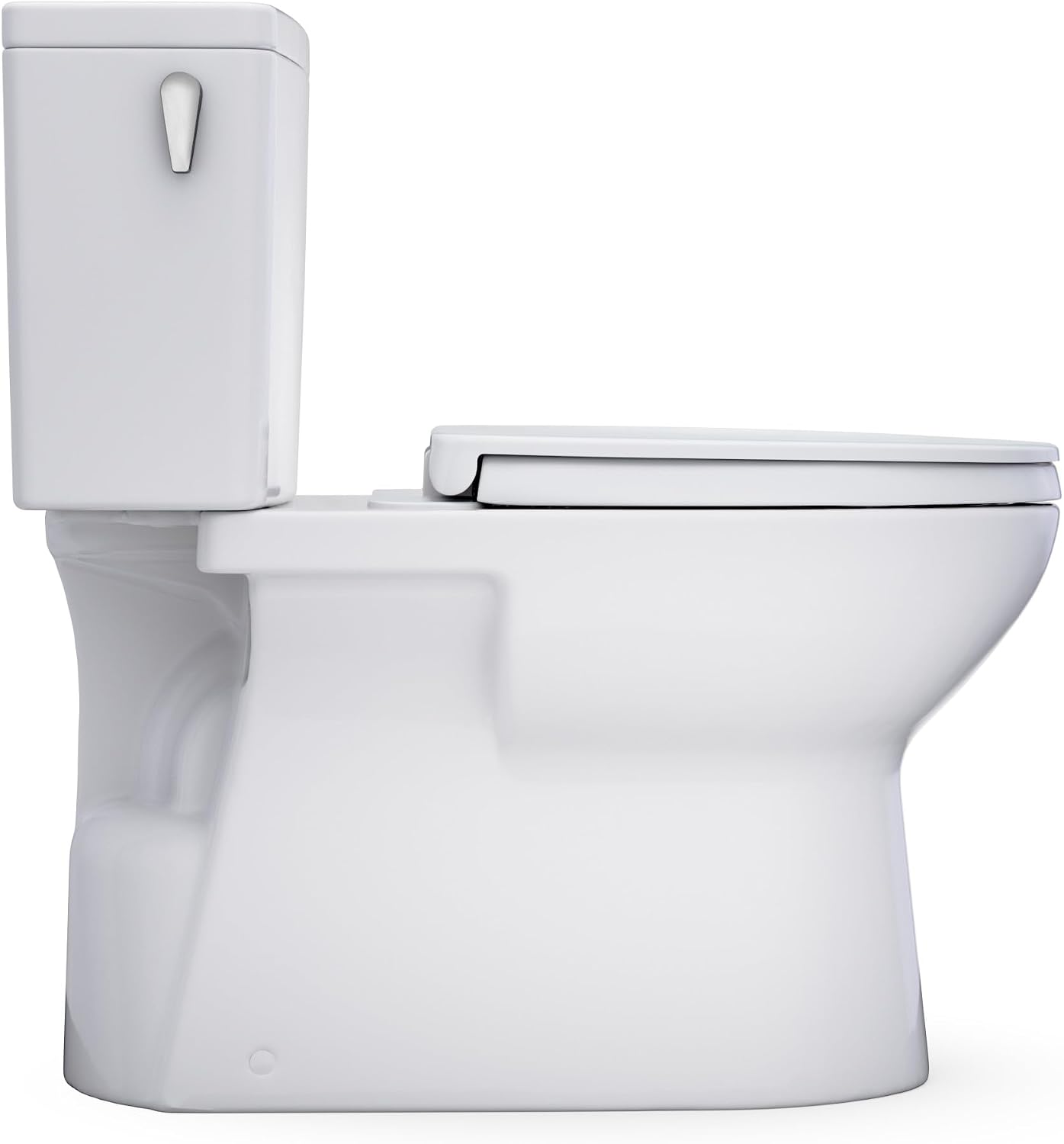 TOTO® Glaston™ Two-Piece Elongated 1.28 GPF WASHLET®+ and Auto Flush Ready Universal Height Toilet with CEFIONTECT® and SS124 SoftClose® Seat, Cotton White - MS472124CEFG#01