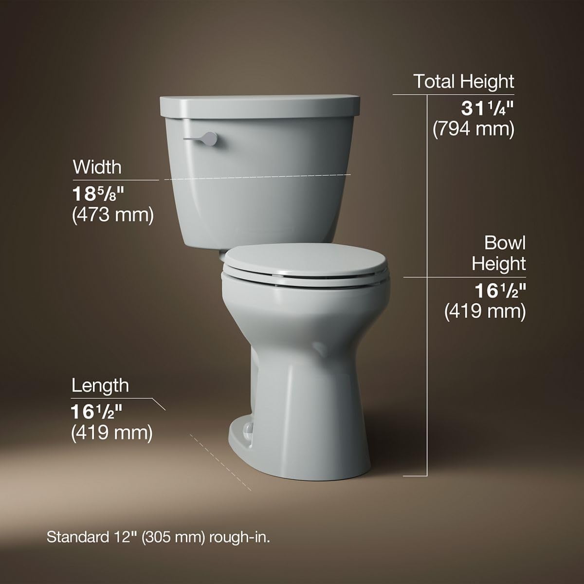 Cimarron Comfort Height Two-piece Elongated 1.28 Gpf Chair Height Toilet