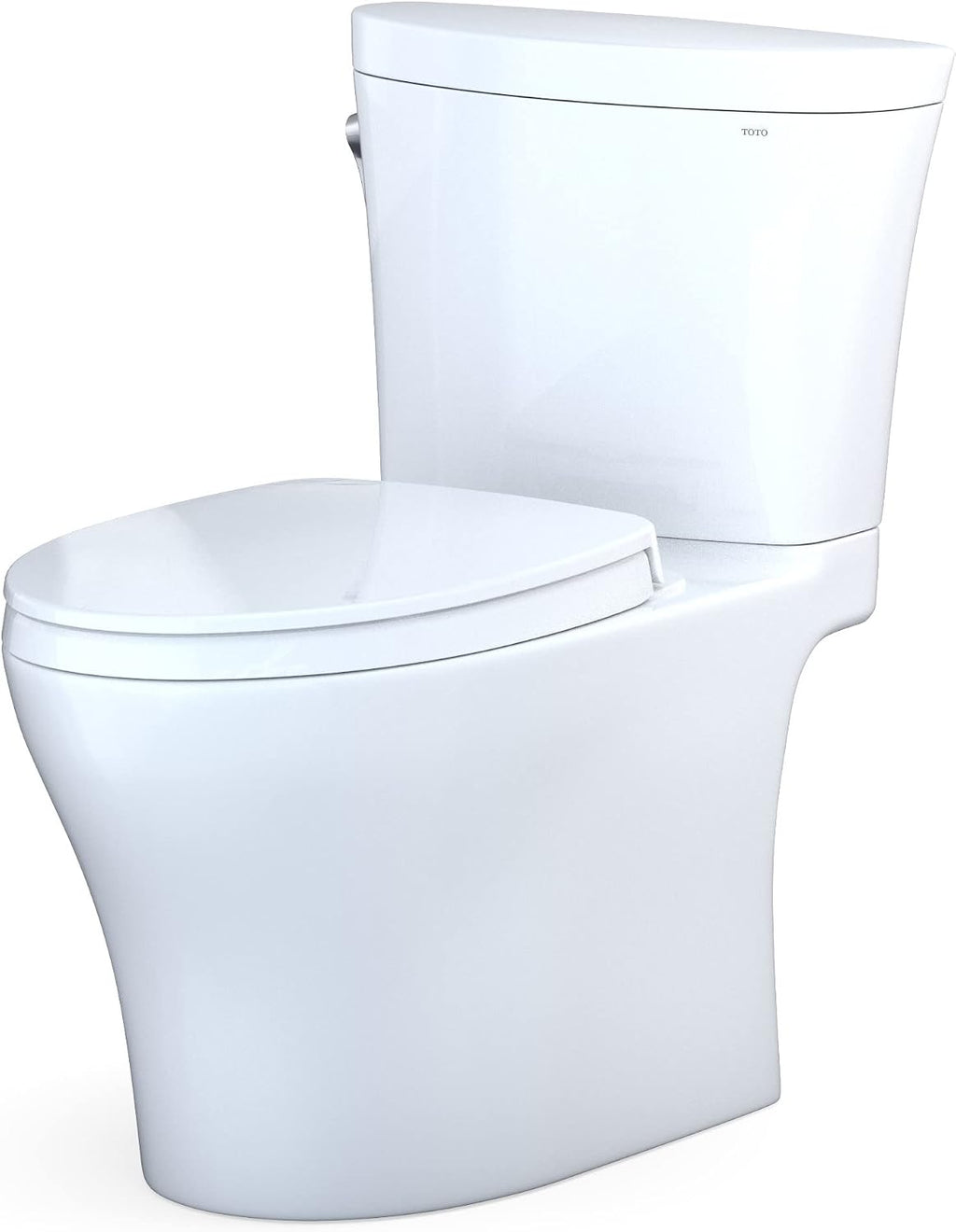 TOTO® Aquia IV® Arc Two-Piece Elongated Dual Flush 1.28 and 0.9 GPF Universal Height Toilet with CEFIONTECT®, WASHLET®+ Ready, Cotton White - MS448124CEMFGN#01