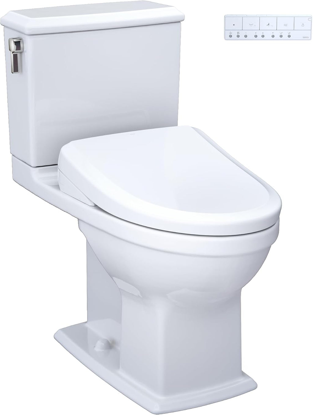 TOTO® WASHLET®+ Connelly® Two-Piece Elongated Dual Flush 1.28 and 0.9 GPF Toilet and Classic WASHLET S7 Contemporary Bidet Seat with Auto Flush, Cotton White - MW4944724CEMFGA#01