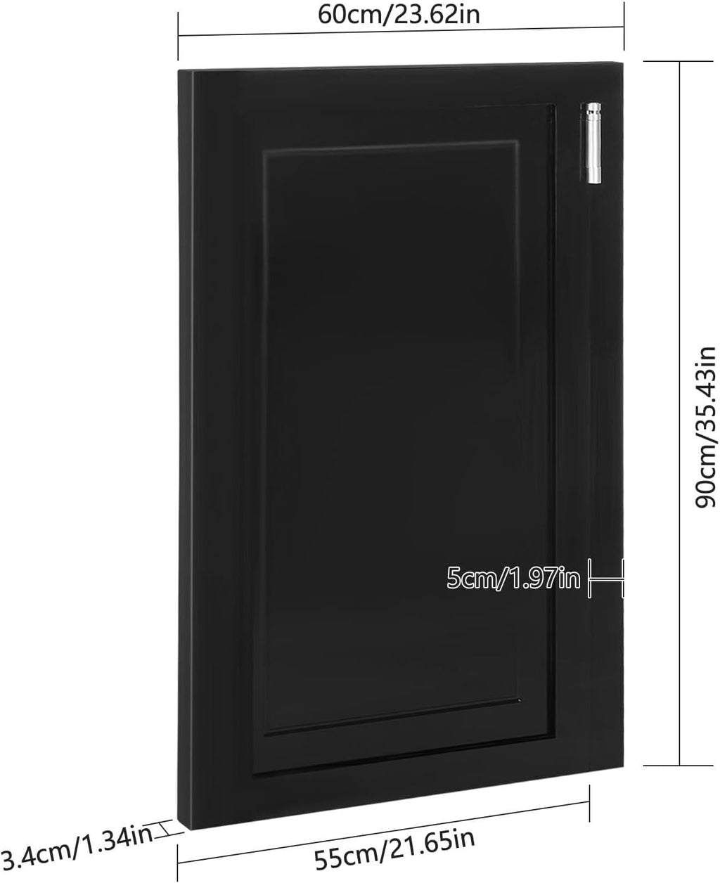 Cafe Swinging Doors,Wood Interior Saloon Half Partition Swing Door with 3 Hinges for House Kitchen Shop Entrance Pub Porch(23.6x35.4in-Black-3)