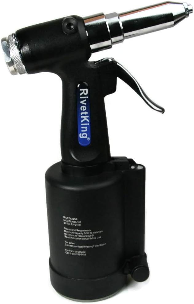 Pop Rivet Pneumatic Air Powered Riveter Rivet Gun for Blind Rivets - 3/16' Capacity