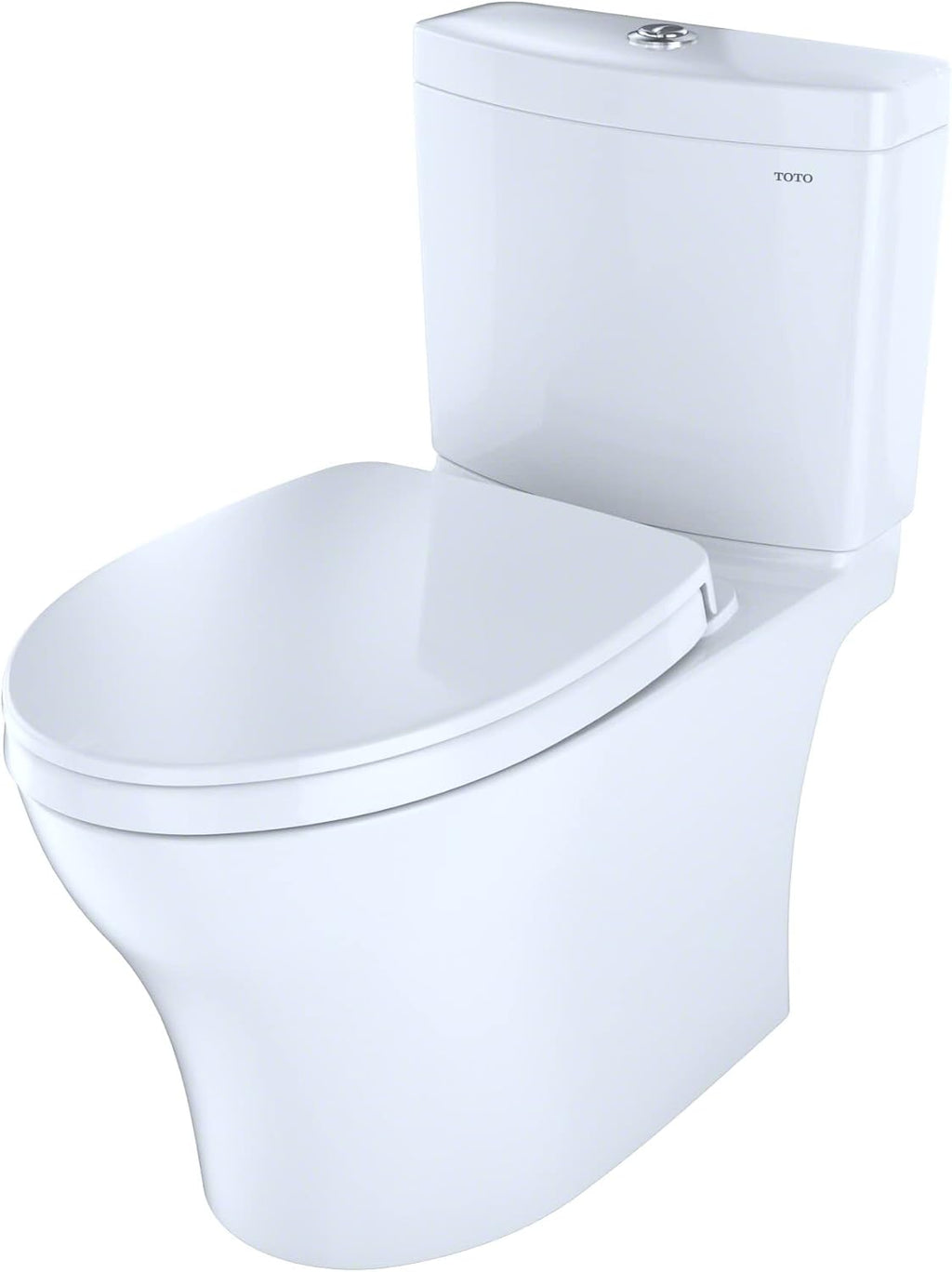 TOTO® Aquia® IV Two-Piece Elongated Dual Flush 1.28 and 0.9 GPF Universal Height Toilet with CEFIONTECT®, WASHLET®+ Ready, Cotton White - MS446124CEMFGN#01