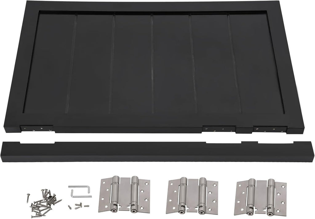 Swinging Cafe Door,Pine Wood Saloon Door Includes Hinges, Single Half Doors for Kitchen Shop Entrance Partition Pub(Black,23.6x35.4in)