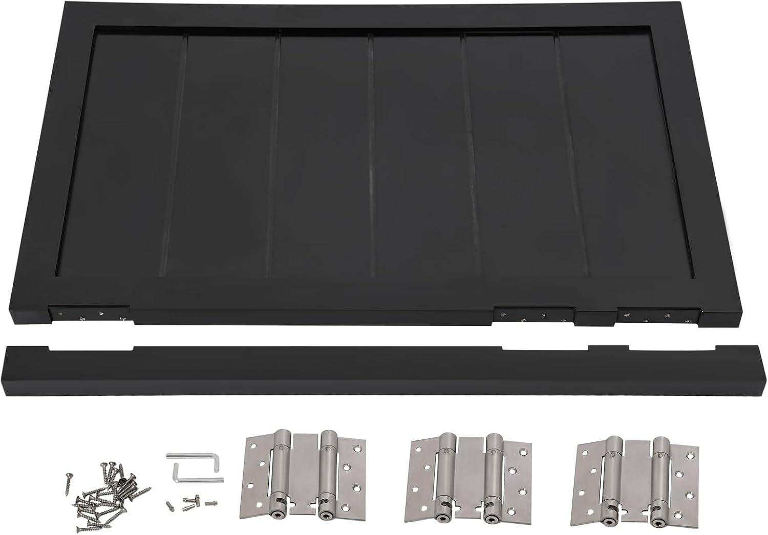 Swinging Cafe Door,Pine Wood Saloon Door Includes Hinges, Single Half Doors for Kitchen Shop Entrance Partition Pub(Black,23.6x35.4in)