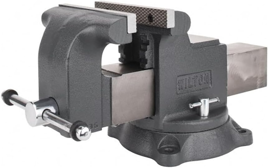 Wilton Shop Bench Vise, 8' Jaw Width, 8' Max Jaw Opening, 4' Throat (Model WS8), gray
