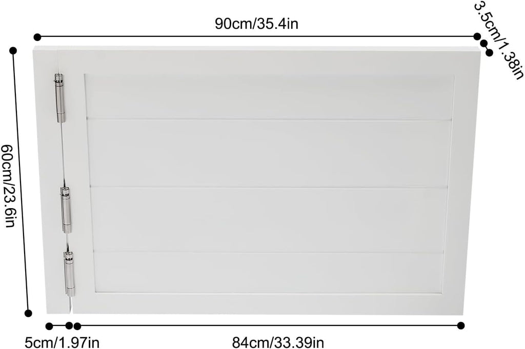 Swinging Doors Cafe Doors with 3 Hinges,Wood Swing Door Interior Saloon Half Partition Door for House Kitchen Shop Entrance Pub Porch(35.4 * 23.6in-White)