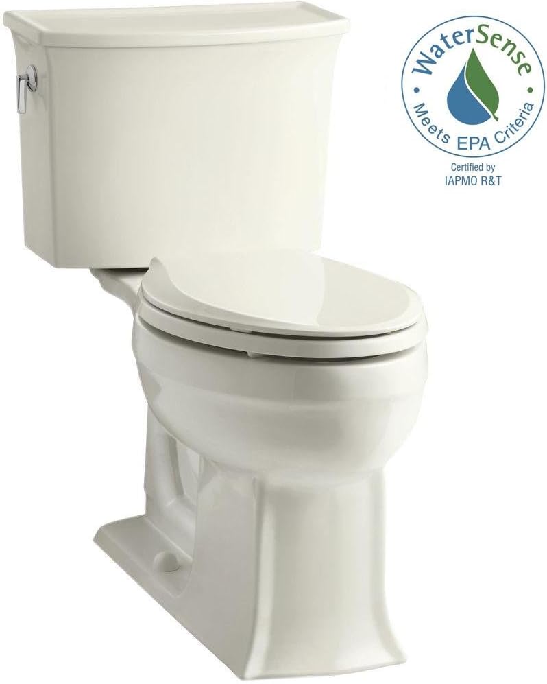 KOHLER K-3551-96 Archer® Two-piece elongated toilet, 1.28 gpf, Biscuit