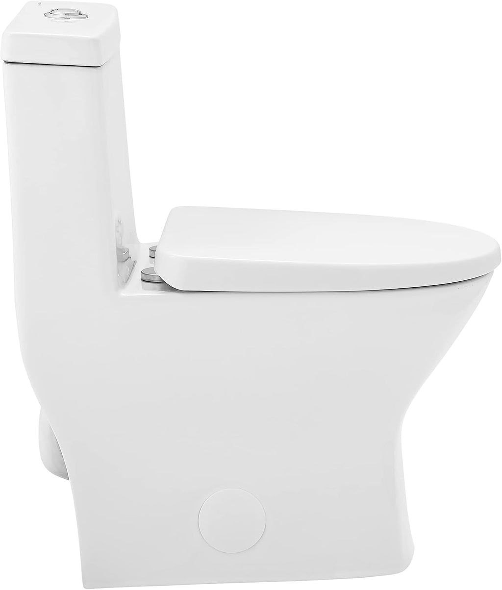 Sublime II One-Piece 12' Rough-in 1.1/1.6 GPF Dual Top Flush Round Compact Toilet in Glossy White