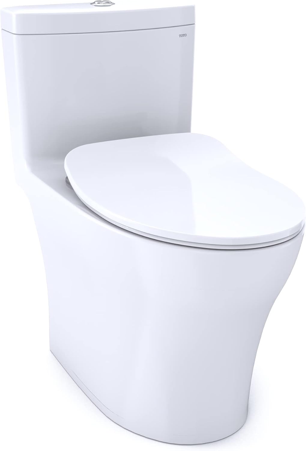 TOTO® Aquia® IV One-Piece Elongated Dual Flush 1.28 and 0.9 GPF Universal Height, WASHLET®+ Ready Toilet with CEFIONTECT®, Cotton White- MS646234CEMFGN#01