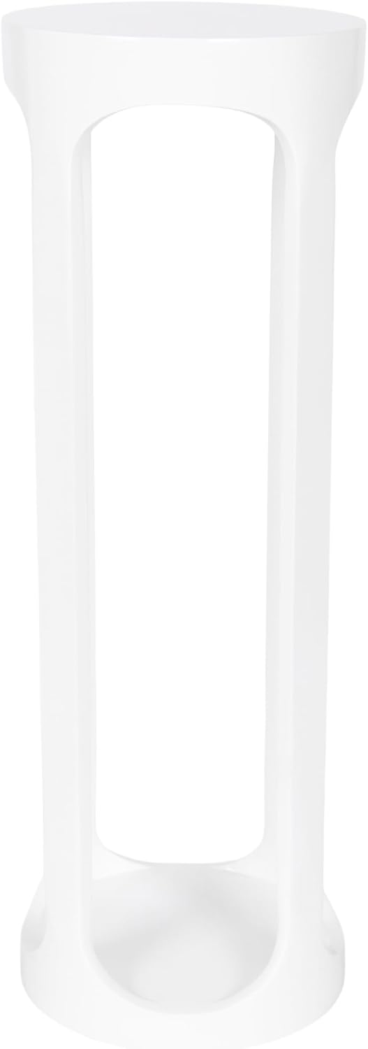 Kate and Laurel Dahl Modern Wooden Round Drink Table, 8 x 8 x 23, White, Transitional Circle Accent Pedestal Table for Living Room Plant Stand Indoors or Mini Bedroom Nightstand