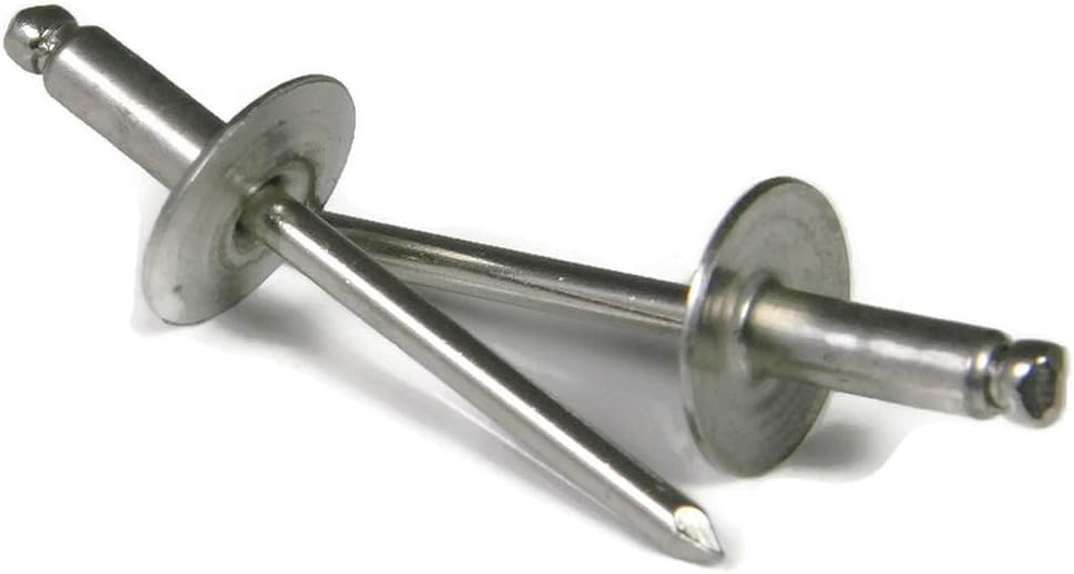 Stainless Steel Pop Rivets Large Flange 3/16 inch Diameter (#6LF) Bulk Quantity Box (6-10LF, 3/16 x 5/8 Grip (0.501-0.625) - 2,000pcs)