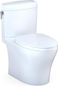TOTO® Aquia IV® Cube Two-Piece Elongated Dual Flush 1.28 and 0.9 GPF Universal Height Toilet with CEFIONTECT®, WASHLET®+ Ready, Cotton White - MS436124CEMFGN#01