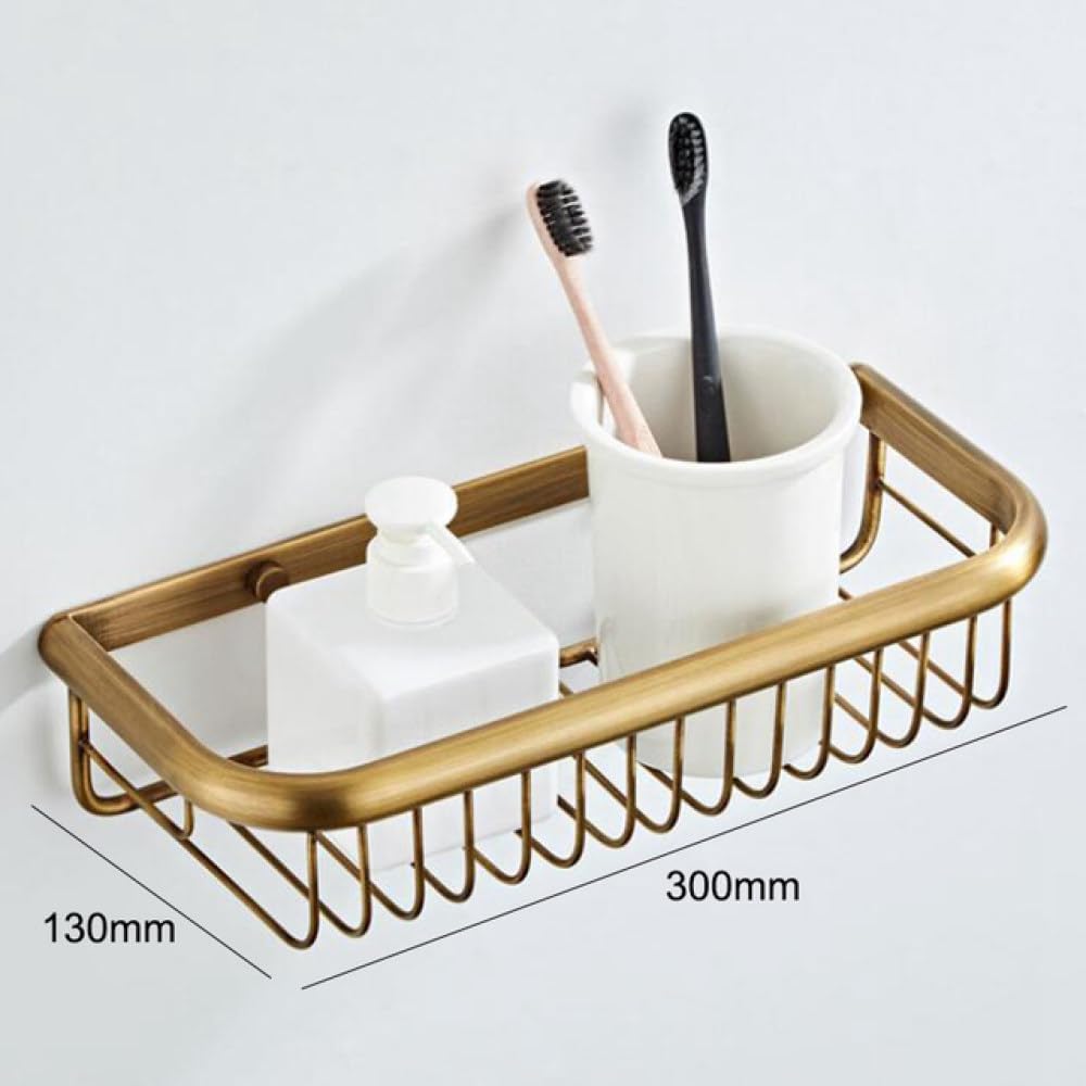 IsolaY Brass Bathroom Accessories Hardware Set Towel Bar Rail Rack Toilet Paper Holder Toilet Brush Shower Soap Dish Holder,30cm