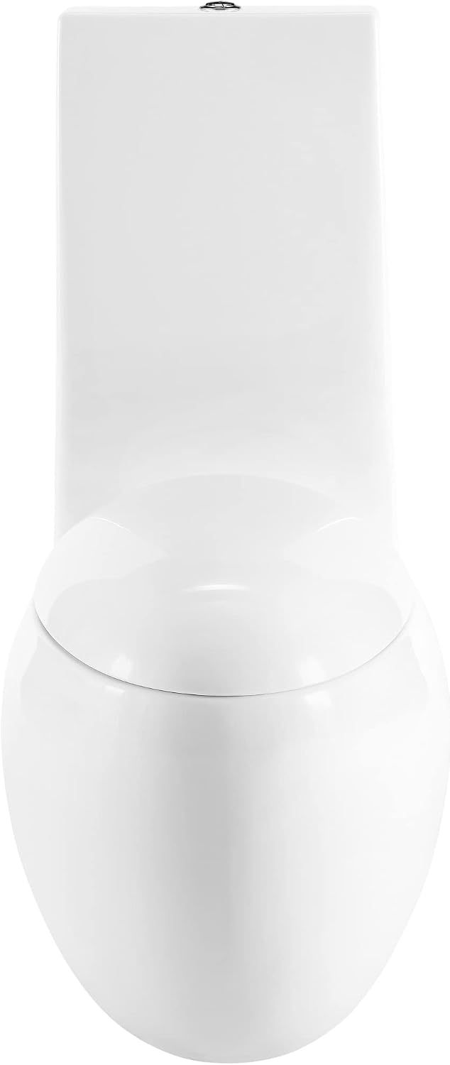 Swiss Madison Plaisir One-Piece Toilet, ADA Toilet, Elongated Egg Toilet Dual-Flush 1.1/1.6 gpf, Glossy White