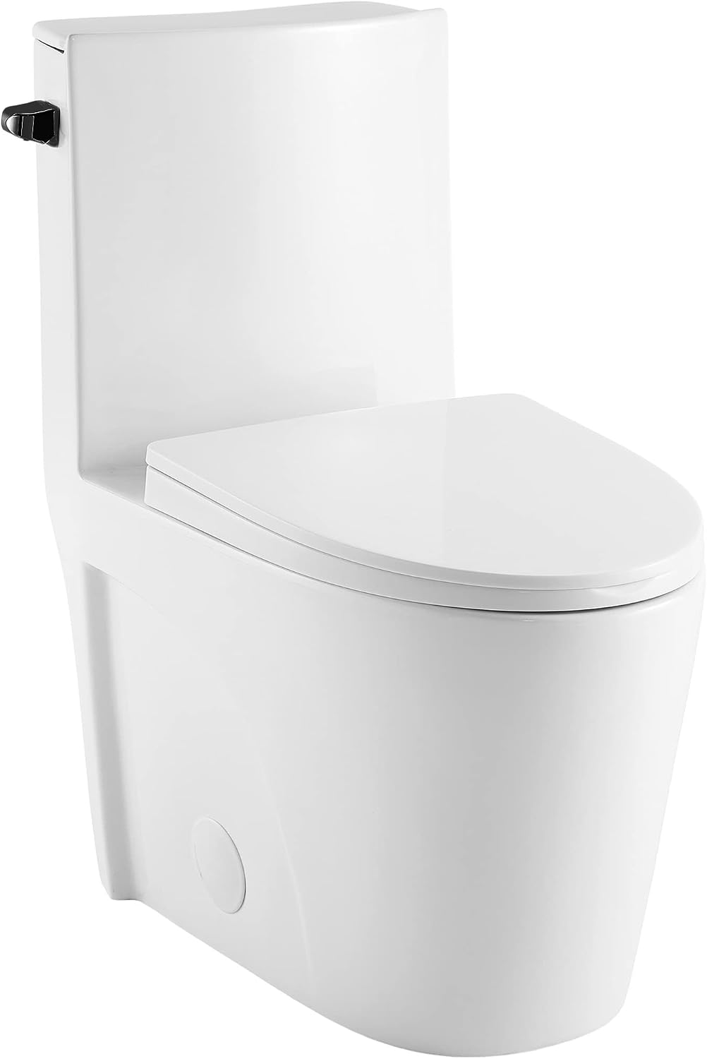 St. Tropez One Piece Elongated Toilet Side Flush 1.28 gpf with Black Hardware