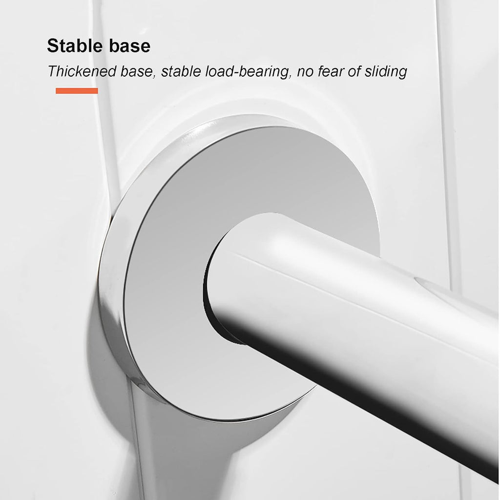 66cm Towel Bar Wall Mounted - SUS 304 Stainless Steel Towel Holder with Screws Hand Towel Rail Brushed Chrome Finish Rack for Bathrooms Kitchen Toilet Heavy Duty - Single Arm, Silver