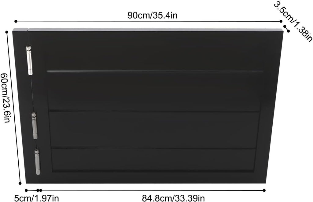 Swinging Doors Cafe Doors with 3 Hinges,Wood Swing Door Interior Saloon Half Partition Door for House Kitchen Shop Entrance Pub Porch(35.4 * 23.6in-Black)