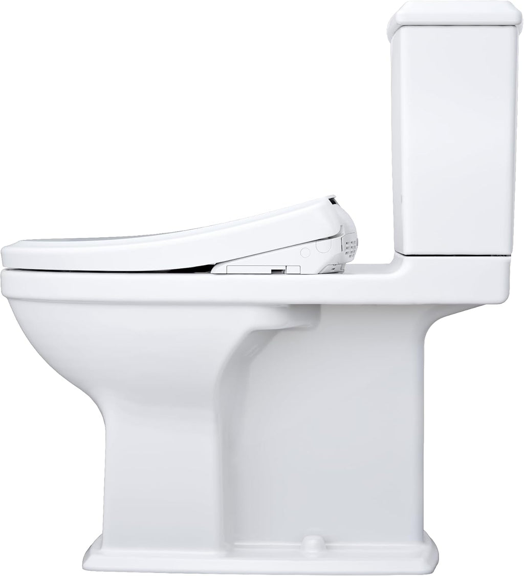 TOTO® WASHLET®+ Connelly® Two-Piece Elongated Dual Flush 1.28 and 0.9 GPF Toilet and Classic WASHLET S7 Contemporary Bidet Seat with Auto Flush, Cotton White - MW4944724CEMFGA#01