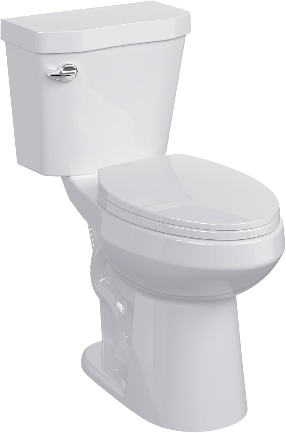 GarveeTech Two-Piece Toilet with Elongated Bowl, 19' ADA Height for Bathrooms, Soft Close Seat, Toilet with 1.28 Siphonic Flush, White