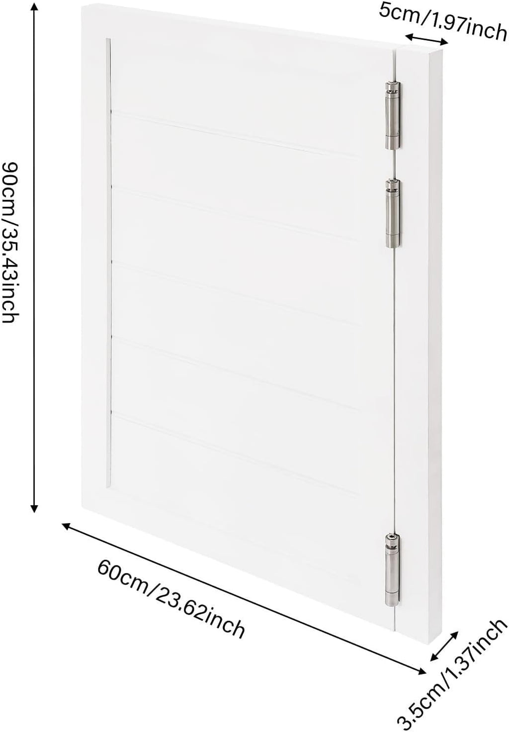 Swinging Door Cafe Doors,Solid Wood Swing Door Interior Saloon Half Partition Doors with 3 Hinges for House Kitchen Shop Entrance Pub Porch(23.6x35.4in-White)