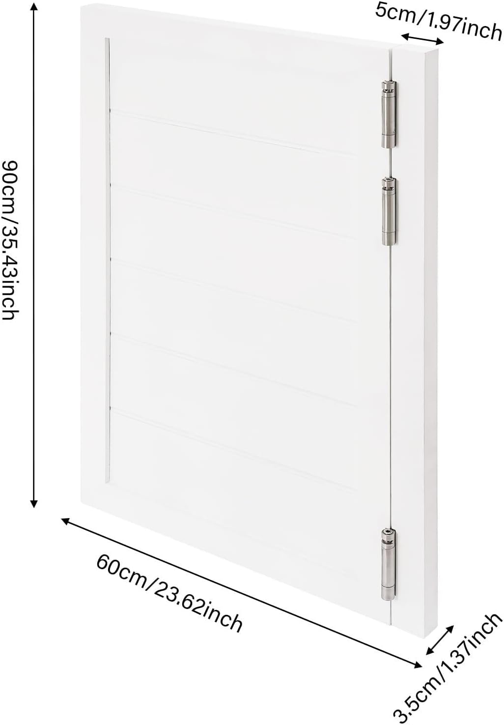 Cafe Swinging Doors,Wood Interior Saloon Half Partition Swing Door with 3 Hinges for House Kitchen Shop Entrance Pub Porch(23.6x35.4in-White)